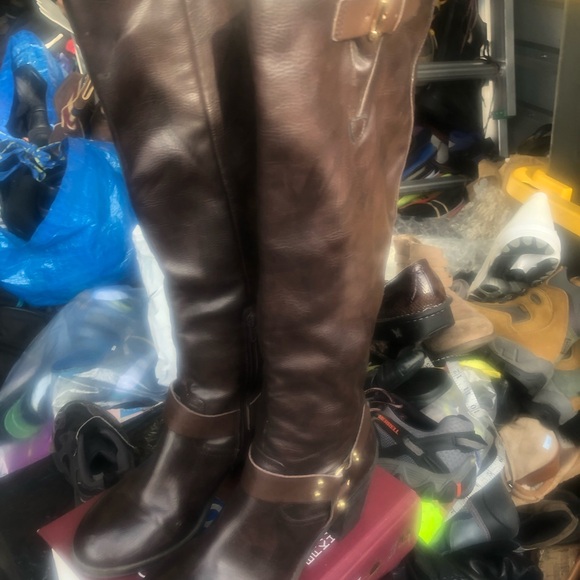 SBICCA of California Brown Leather Ridding side zip boots Size 8.5 - Picture 4 of 14